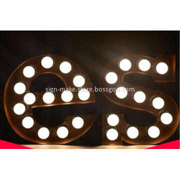 Custom Sign Rusted Marquee letter Cinema